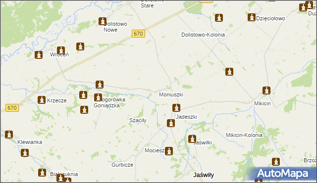 mapa Moniuszki, Moniuszki na mapie Targeo