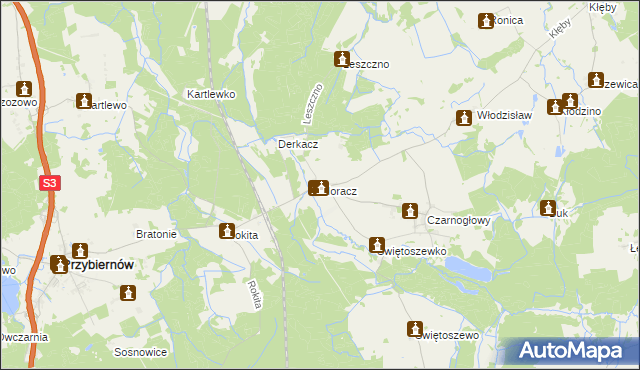 mapa Moracz, Moracz na mapie Targeo