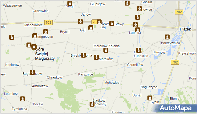 mapa Moraków, Moraków na mapie Targeo