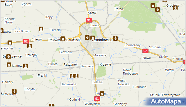 mapa Morawce, Morawce na mapie Targeo