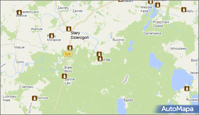 mapa Mortąg, Mortąg na mapie Targeo