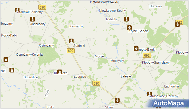 mapa Morze gmina Grodzisk, Morze gmina Grodzisk na mapie Targeo