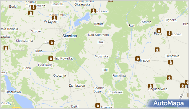 mapa Mościska gmina Skrwilno, Mościska gmina Skrwilno na mapie Targeo