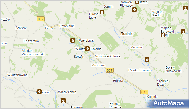 mapa Mościska-Kolonia, Mościska-Kolonia na mapie Targeo