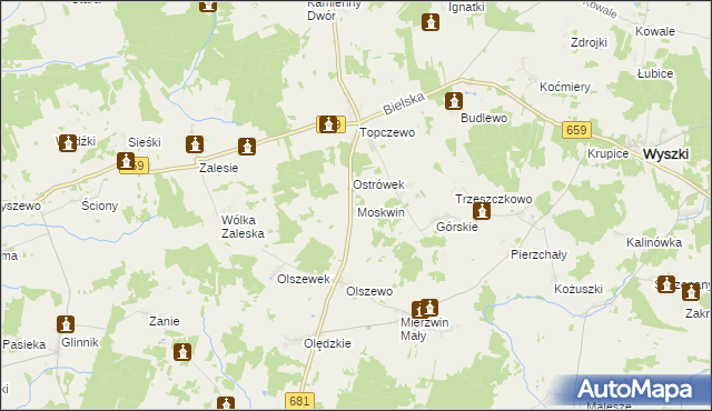 mapa Moskwin, Moskwin na mapie Targeo