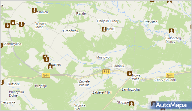 mapa Mostowo gmina Olszewo-Borki, Mostowo gmina Olszewo-Borki na mapie Targeo