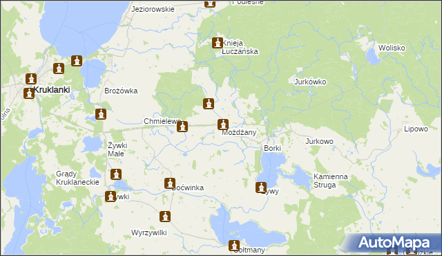 mapa Możdżany, Możdżany na mapie Targeo