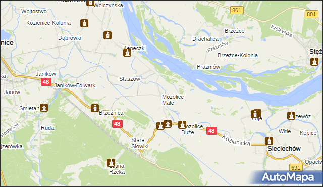 mapa Mozolice Małe, Mozolice Małe na mapie Targeo