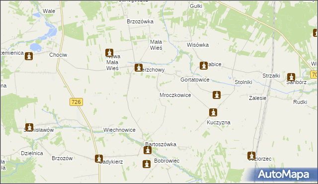 mapa Mroczkowice gmina Cielądz, Mroczkowice gmina Cielądz na mapie Targeo