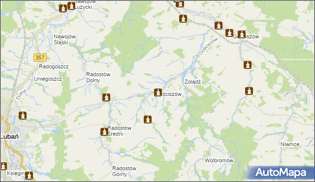 mapa Mściszów, Mściszów na mapie Targeo