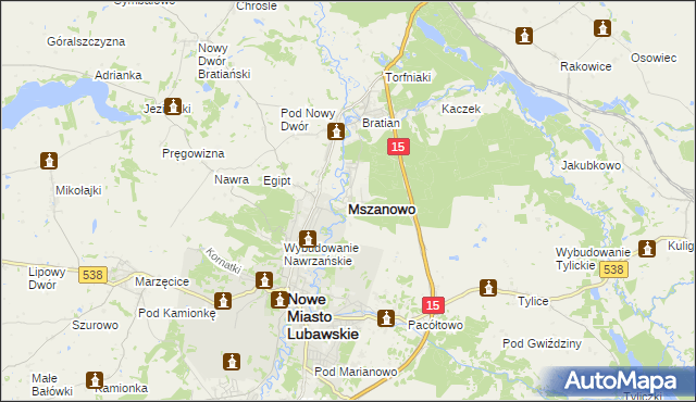 mapa Mszanowo, Mszanowo na mapie Targeo