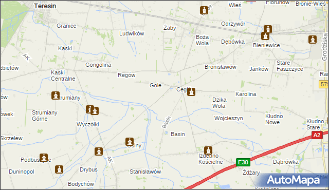 mapa Murowaniec gmina Baranów, Murowaniec gmina Baranów na mapie Targeo