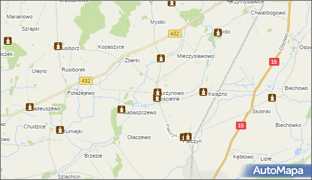 mapa Murzynowo Kościelne, Murzynowo Kościelne na mapie Targeo