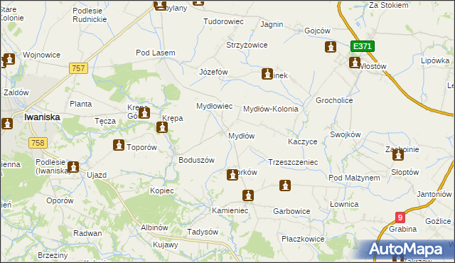 mapa Mydłów, Mydłów na mapie Targeo