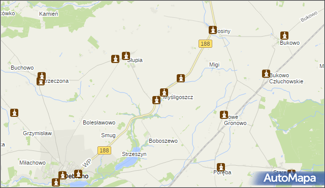 mapa Myśligoszcz, Myśligoszcz na mapie Targeo