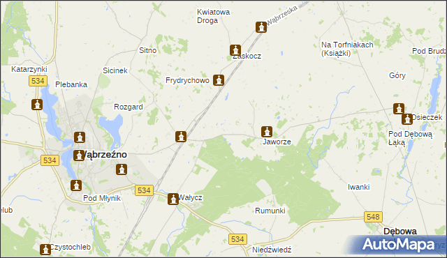 mapa Myśliwiec, Myśliwiec na mapie Targeo