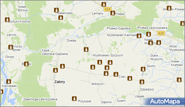 mapa Mystkówiec-Szczucin, Mystkówiec-Szczucin na mapie Targeo