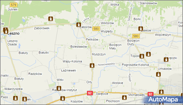 mapa Myszczyn, Myszczyn na mapie Targeo