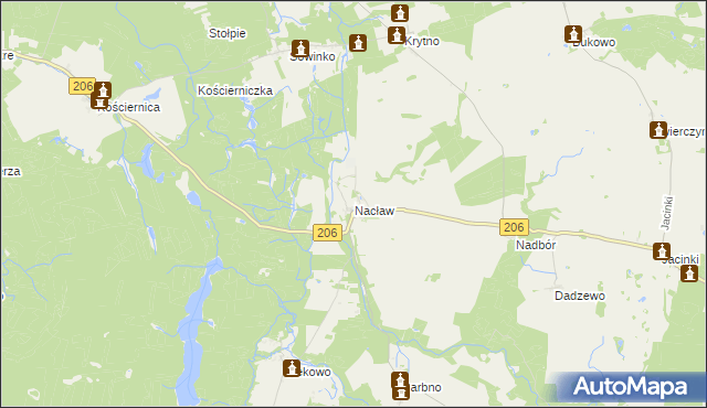 mapa Nacław gmina Polanów, Nacław gmina Polanów na mapie Targeo