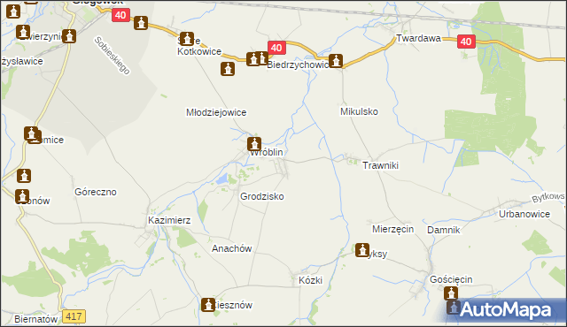 mapa Naczęsławice, Naczęsławice na mapie Targeo