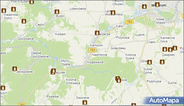 mapa Nadmłynie, Nadmłynie na mapie Targeo