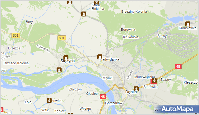 mapa Nadwiślanka, Nadwiślanka na mapie Targeo