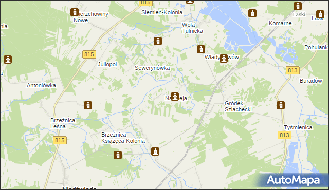 mapa Nadzieja gmina Siemień, Nadzieja gmina Siemień na mapie Targeo