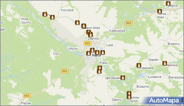 mapa Narol, Narol na mapie Targeo