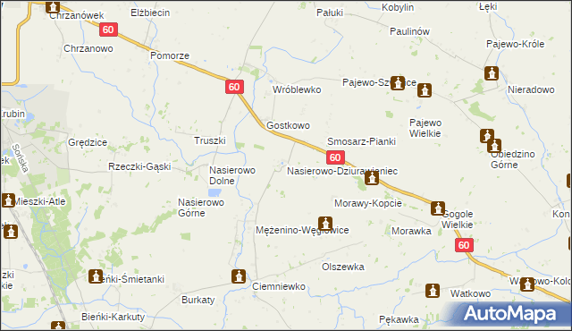 mapa Nasierowo-Dziurawieniec, Nasierowo-Dziurawieniec na mapie Targeo