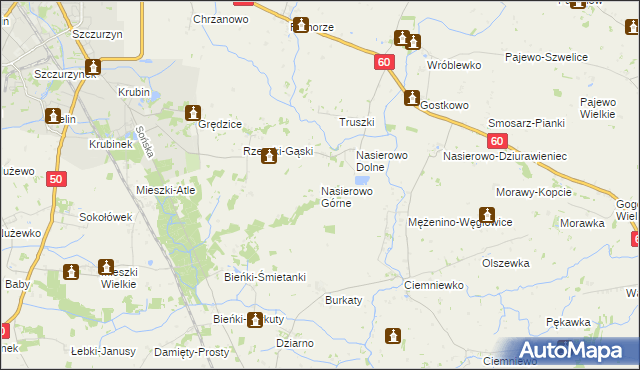 mapa Nasierowo Górne, Nasierowo Górne na mapie Targeo