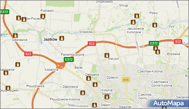 mapa Natalin gmina Jastków, Natalin gmina Jastków na mapie Targeo