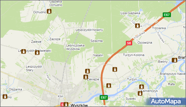 mapa Natalin gmina Wyszków, Natalin gmina Wyszków na mapie Targeo