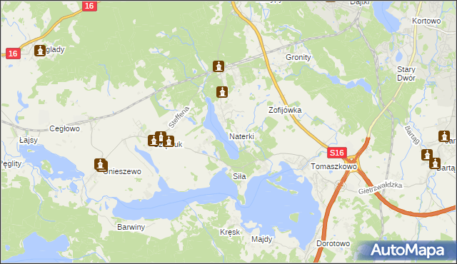 mapa Naterki, Naterki na mapie Targeo