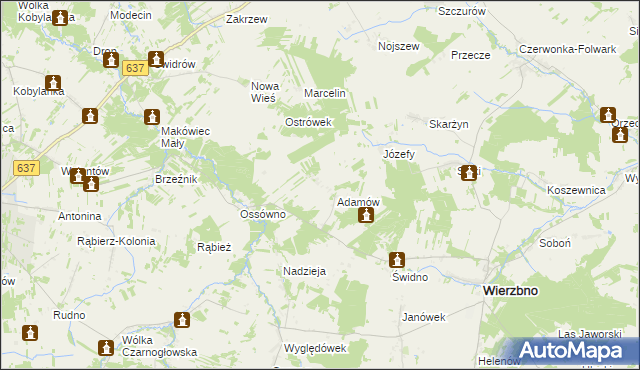 mapa Natolin gmina Wierzbno, Natolin gmina Wierzbno na mapie Targeo