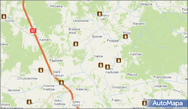 mapa Nętne, Nętne na mapie Targeo