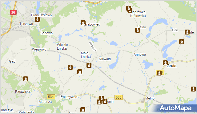 mapa Nicwałd, Nicwałd na mapie Targeo