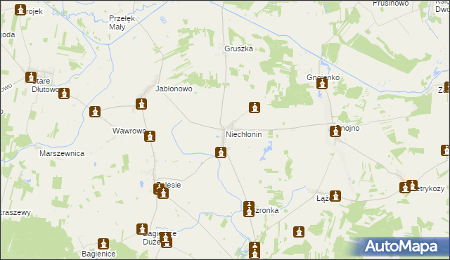 mapa Niechłonin, Niechłonin na mapie Targeo