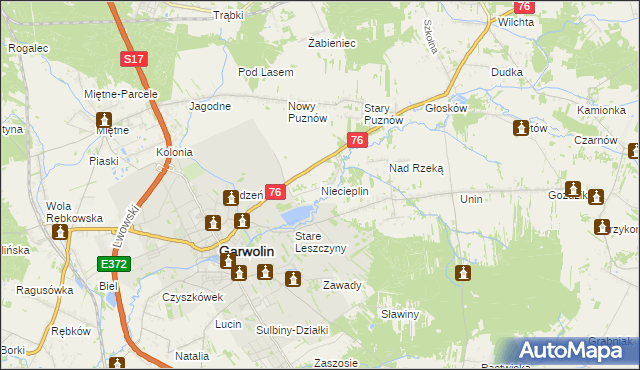 mapa Niecieplin, Niecieplin na mapie Targeo