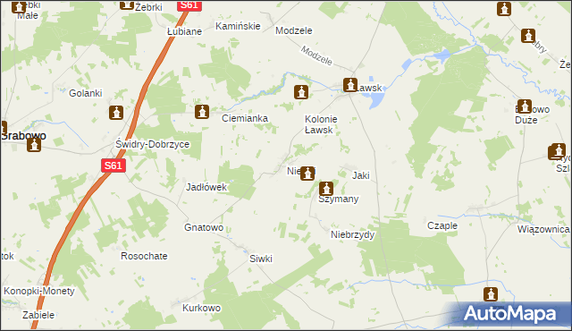 mapa Nieciki, Nieciki na mapie Targeo