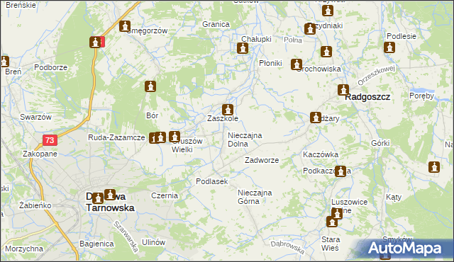 mapa Nieczajna Dolna, Nieczajna Dolna na mapie Targeo