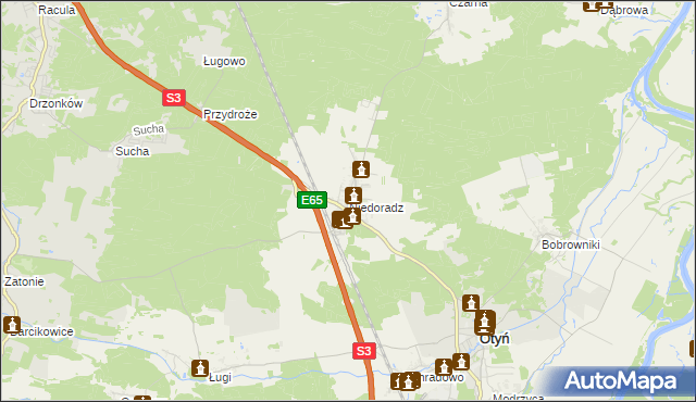 mapa Niedoradz, Niedoradz na mapie Targeo