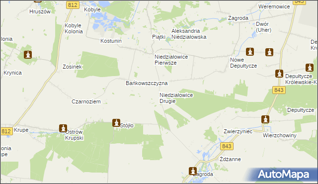 mapa Niedziałowice Drugie, Niedziałowice Drugie na mapie Targeo