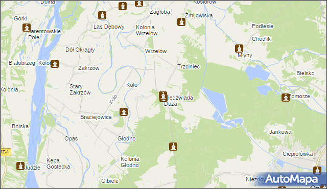 mapa Niedźwiada Duża, Niedźwiada Duża na mapie Targeo