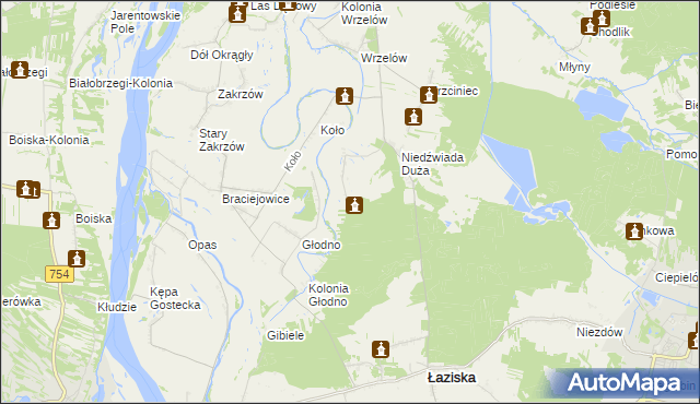 mapa Niedźwiada Mała, Niedźwiada Mała na mapie Targeo