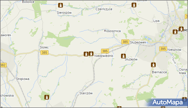 mapa Niedźwiednik gmina Ziębice, Niedźwiednik gmina Ziębice na mapie Targeo