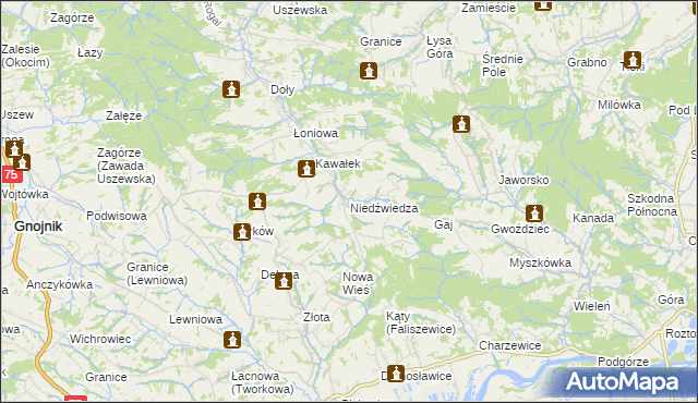 mapa Niedźwiedza, Niedźwiedza na mapie Targeo