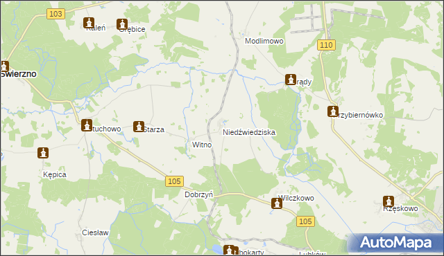 mapa Niedźwiedziska, Niedźwiedziska na mapie Targeo