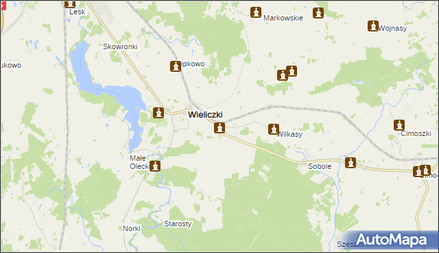 mapa Niedźwiedzkie gmina Wieliczki, Niedźwiedzkie gmina Wieliczki na mapie Targeo