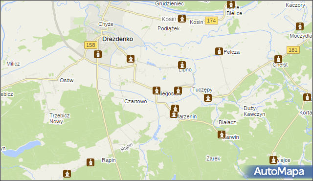 mapa Niegosław, Niegosław na mapie Targeo