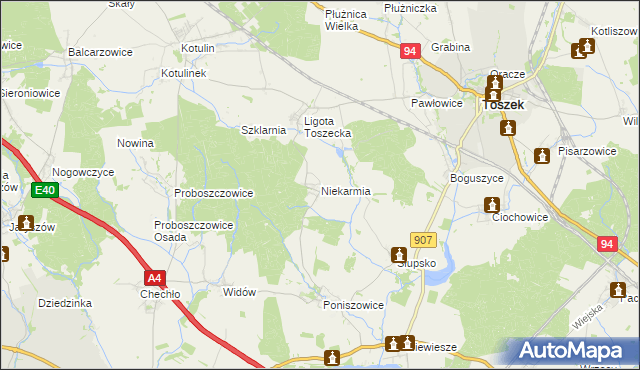 mapa Niekarmia, Niekarmia na mapie Targeo